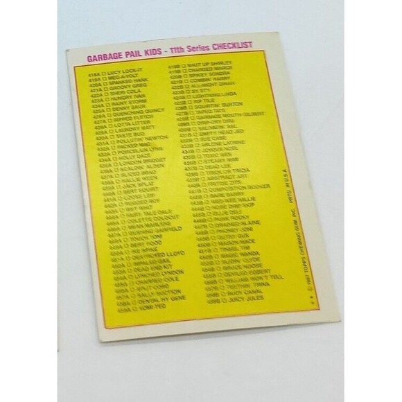 Vintage Garbage Pail Kids 1988 459b Juicy Jules RARE Triple? ERRORS! Card Topps - Picture 5 of 7